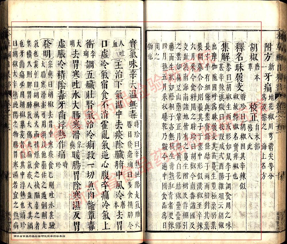 胡椒 明-《本草纲目》 资料图