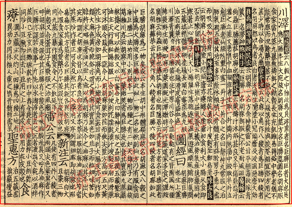 黑芝麻 宋-《证类本草》 资料图