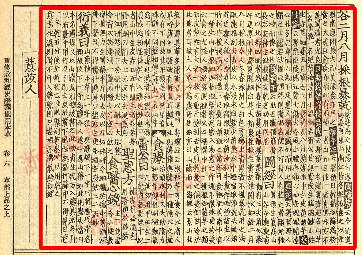 山药 宋 《证类本草》 资料图