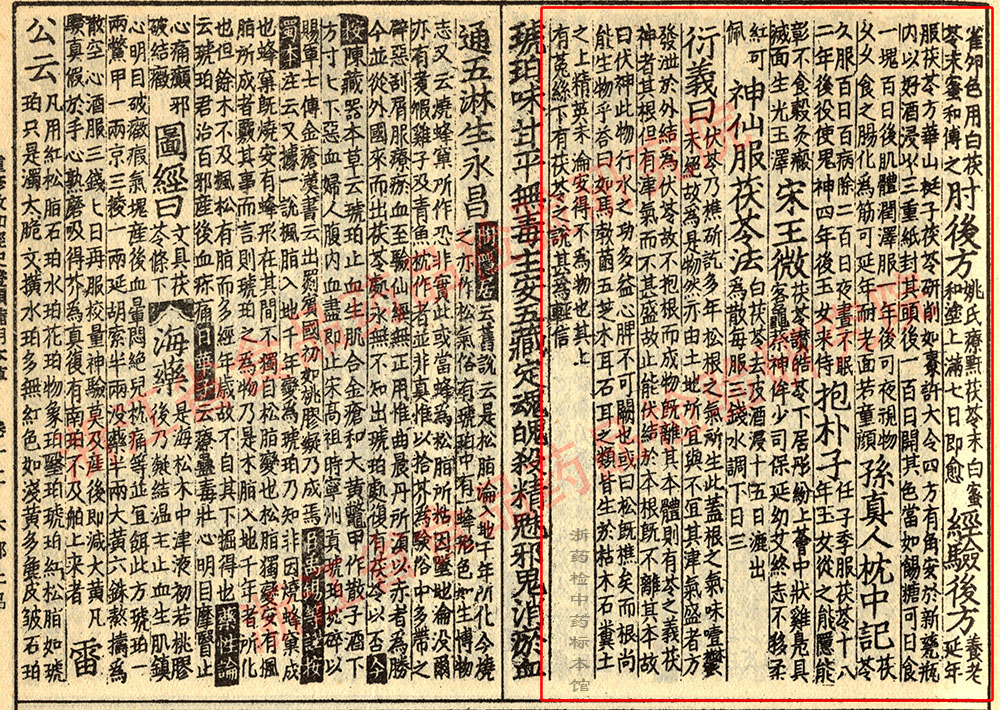 茯苓 宋-《证类本草》 资料图
