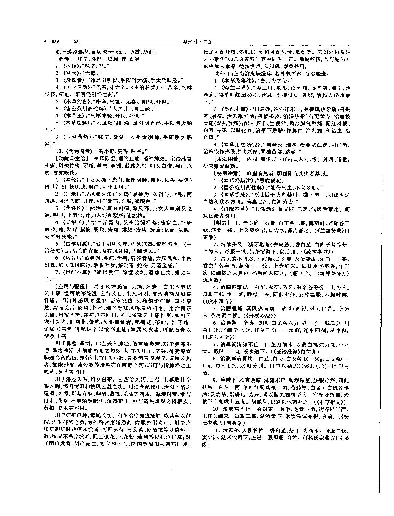 白芷 现代-《中华本草》 资料图