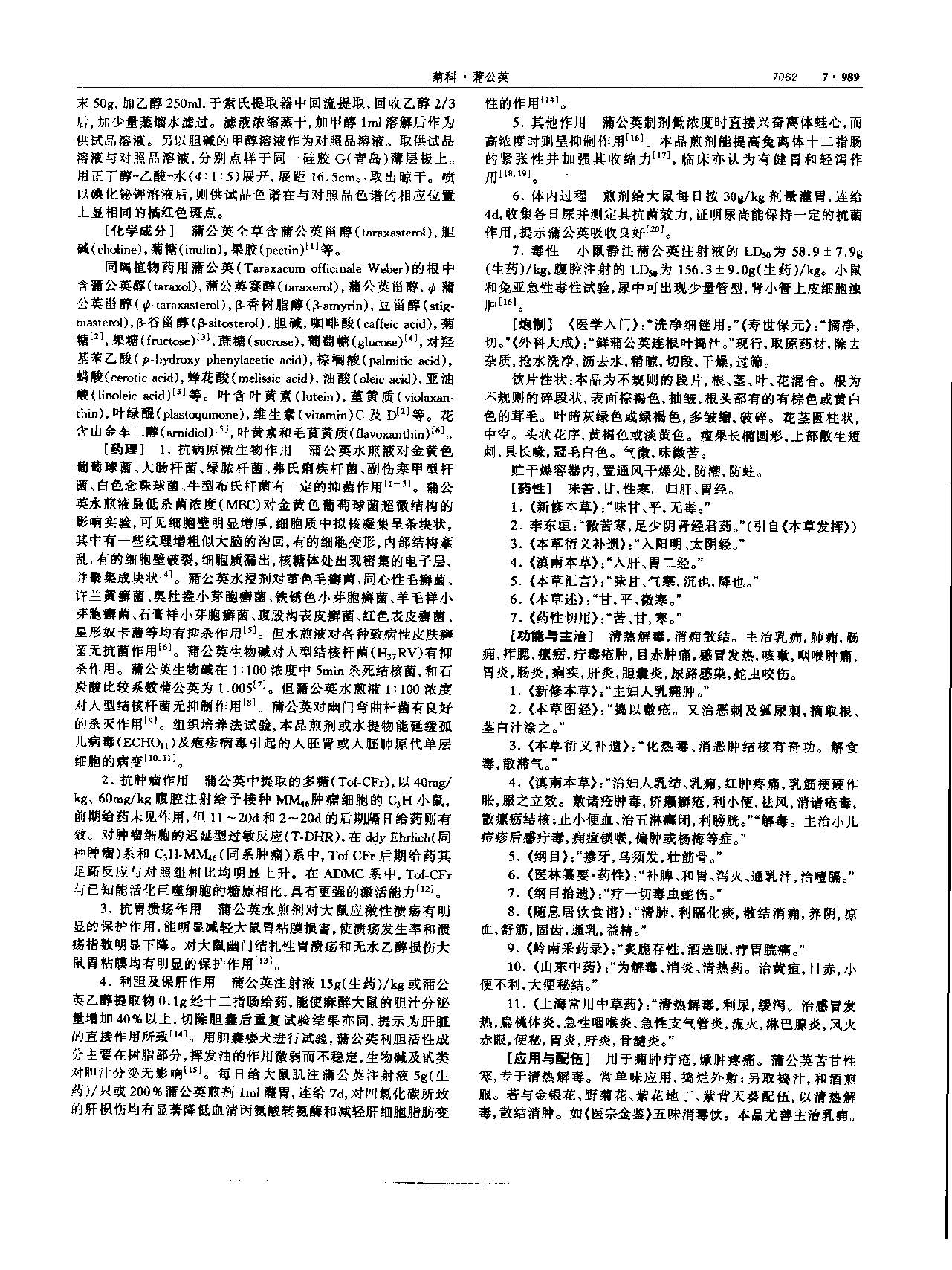 蒲公英 现代-《中华本草》 资料图