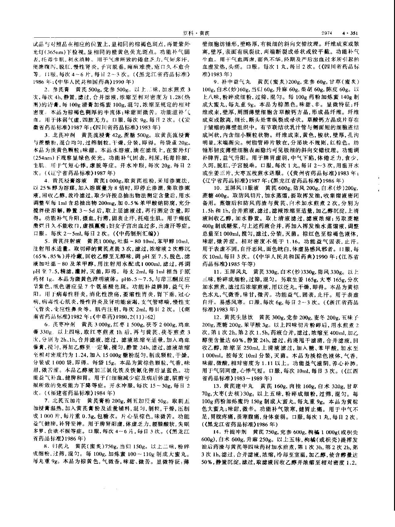 黄芪 现代 《中华本草》 资料图