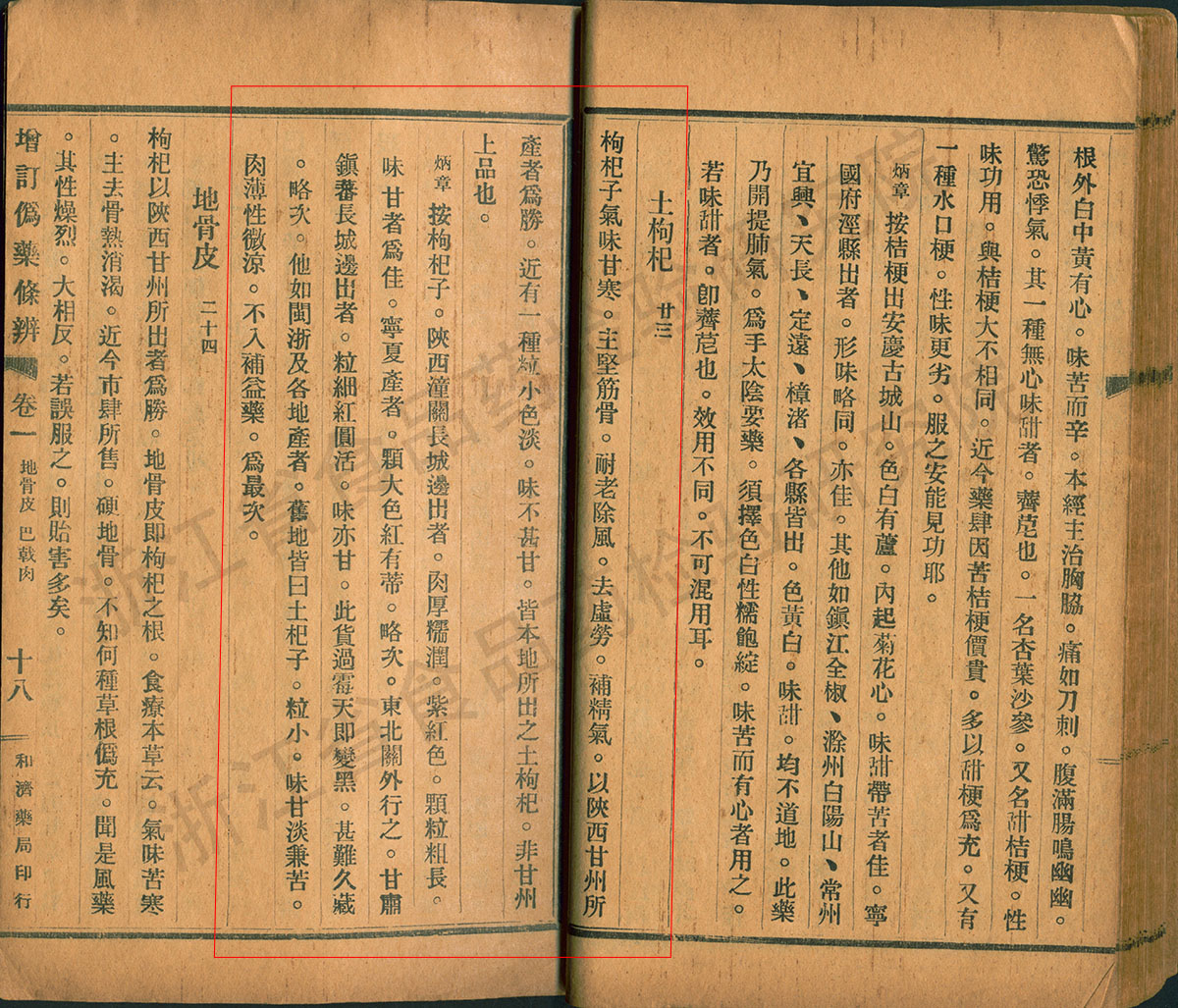 枸杞子 民国《增订伪药条例》 资料图