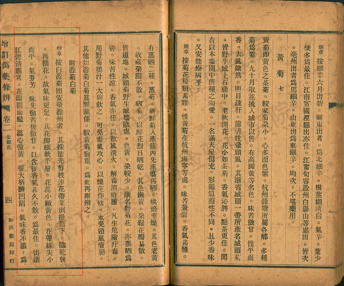 1747977278332005820.jpg 菊花 民国《增订伪药条辨》 资料图